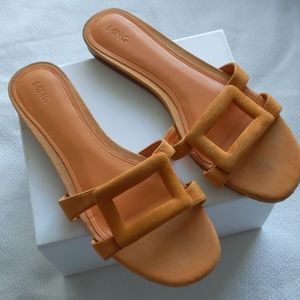 Mango suede slide sandals